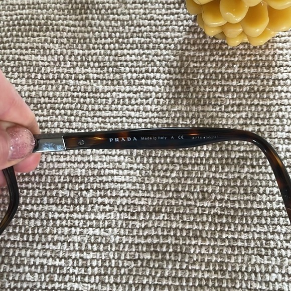 Prada Eyeglasses Tortoiseshell Rectangular Optical Frames Made in Italy - Picture 7 of 9